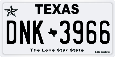 TX license plate DNK3966