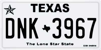 TX license plate DNK3967