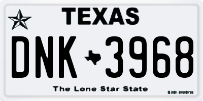 TX license plate DNK3968