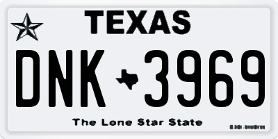 TX license plate DNK3969