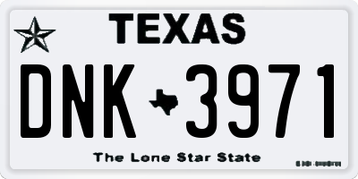 TX license plate DNK3971