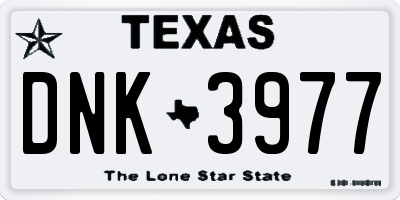 TX license plate DNK3977