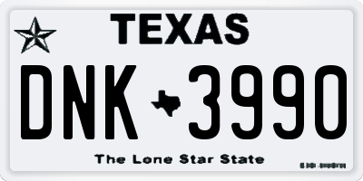 TX license plate DNK3990