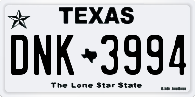 TX license plate DNK3994