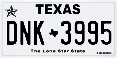 TX license plate DNK3995