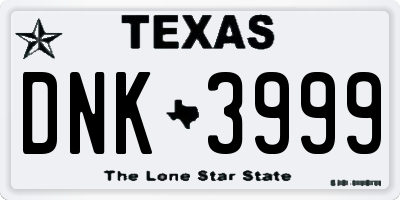 TX license plate DNK3999
