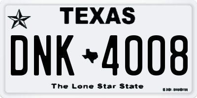 TX license plate DNK4008