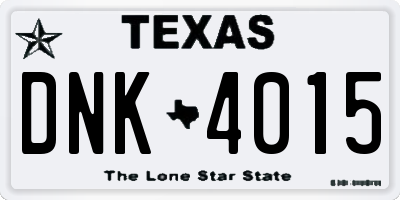 TX license plate DNK4015