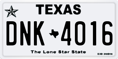 TX license plate DNK4016