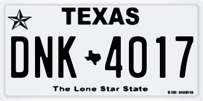 TX license plate DNK4017