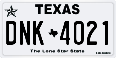 TX license plate DNK4021