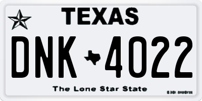 TX license plate DNK4022