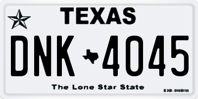 TX license plate DNK4045