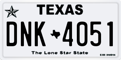 TX license plate DNK4051