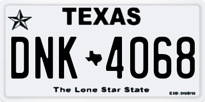 TX license plate DNK4068