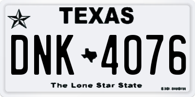 TX license plate DNK4076