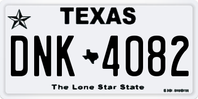 TX license plate DNK4082