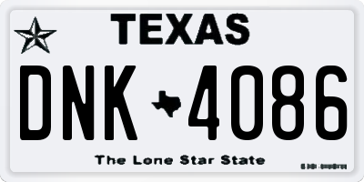 TX license plate DNK4086