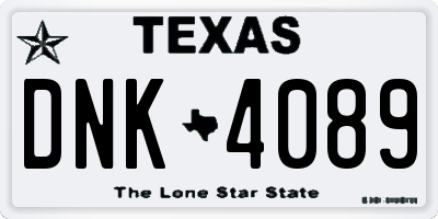 TX license plate DNK4089