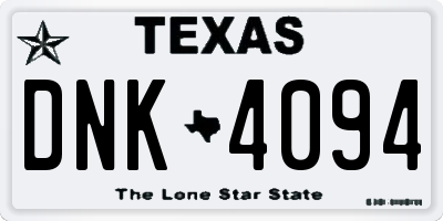 TX license plate DNK4094