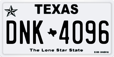 TX license plate DNK4096