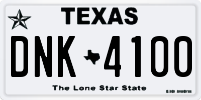 TX license plate DNK4100