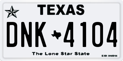 TX license plate DNK4104