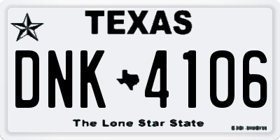 TX license plate DNK4106