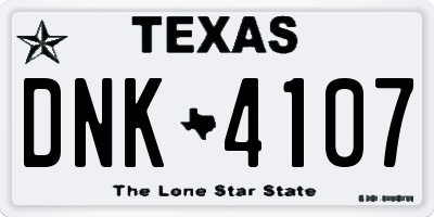 TX license plate DNK4107