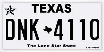 TX license plate DNK4110