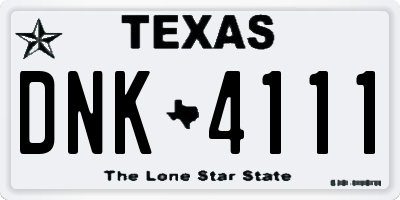 TX license plate DNK4111