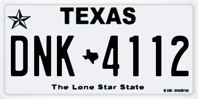 TX license plate DNK4112