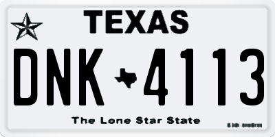 TX license plate DNK4113