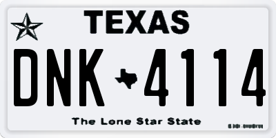 TX license plate DNK4114