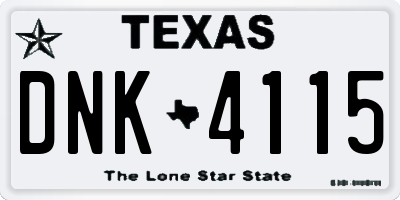 TX license plate DNK4115