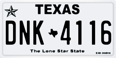 TX license plate DNK4116
