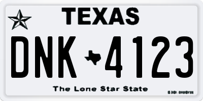 TX license plate DNK4123