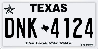 TX license plate DNK4124