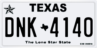 TX license plate DNK4140