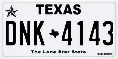 TX license plate DNK4143