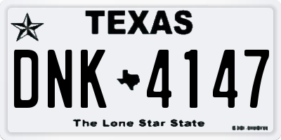 TX license plate DNK4147