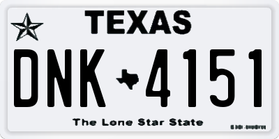 TX license plate DNK4151