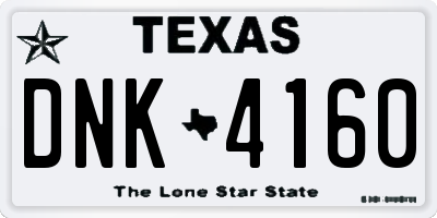 TX license plate DNK4160