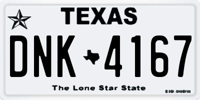 TX license plate DNK4167
