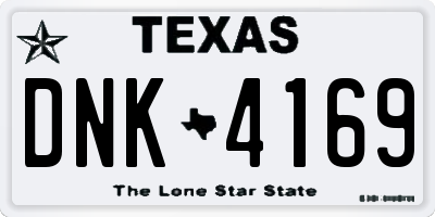 TX license plate DNK4169