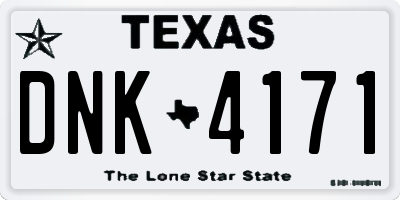 TX license plate DNK4171