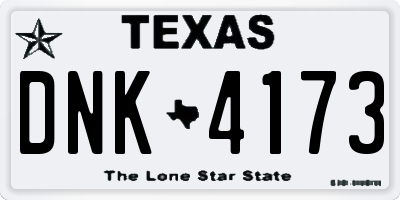TX license plate DNK4173