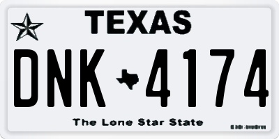 TX license plate DNK4174