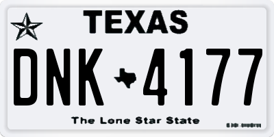 TX license plate DNK4177
