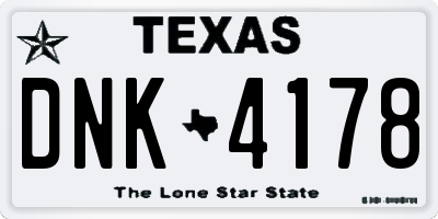 TX license plate DNK4178